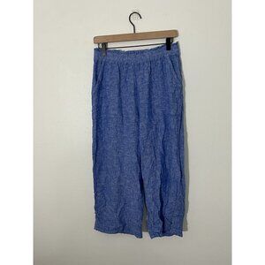 WYSE Blue Linen Blend Pants Size 2R Wide Leg